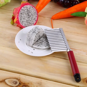 1pcs New Potato Knife Stainless Steel Potato Chip Dough Vegetable Crinkle Wavy Cutter High Quality Slicer Fruits Knife Food