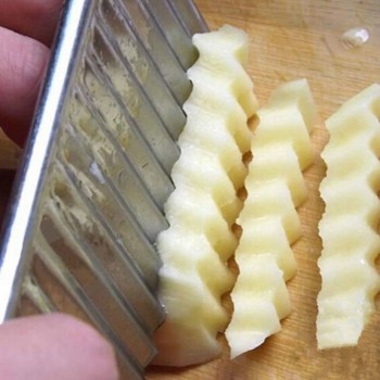 1pcs New Potato Knife Stainless Steel Potato Chip Dough Vegetable Crinkle Wavy Cutter High Quality Slicer Fruits Knife Food