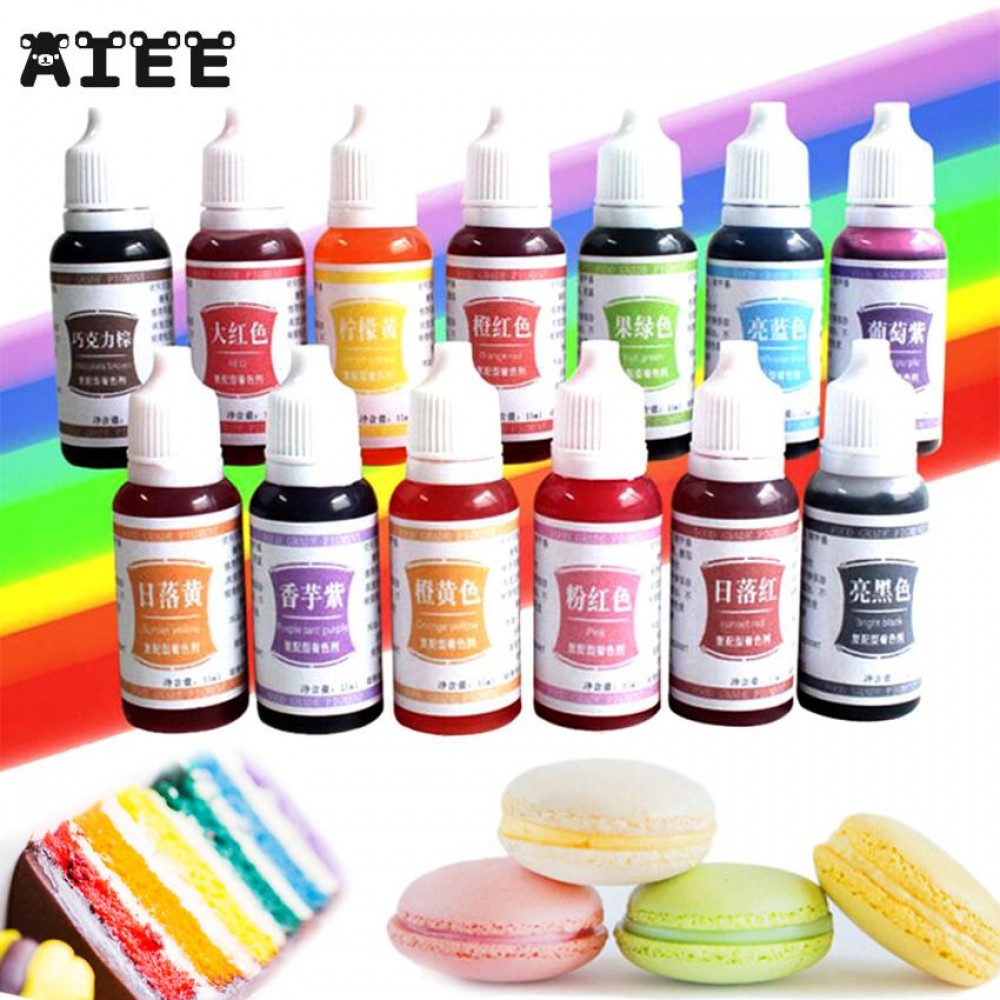 1Pcs 15ml Edible Pigment Macaron Cream Food Coloring Healthy Safe Cake Fondant Baking Ingredients Cake Color Edible Baking Tool