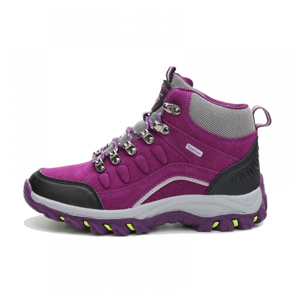 Bjakin Winter High Top Women Hiking Waterproof Trekking Boots Mountain Climbing Shoes Sports Rubber Sole Shoes Nubuck Men Couple