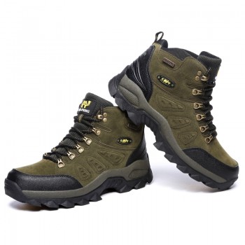 Bjakin Waterproof Mens Hiking Shoes Autumn Winter Climbing Boots High Top Trekking Hunting Shoes Trainers Rubber Unisex