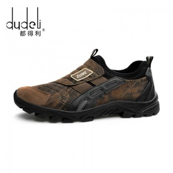 DUDELI Special Offer Hiking Shoes Slip-on Leather Outdoor 2016 Trek Suede Sport Men Climbing Outventure Sapatos Masculino