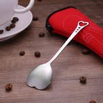 Creative Spoon Stainless Steel Cherry Blossoms Heart Shape Coffee Sugar Stirring Spoons Small Teaspoons Dessert Spoon Flatware