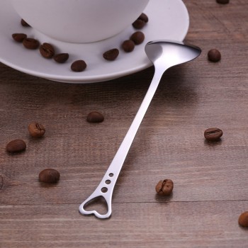 Creative Spoon Stainless Steel Cherry Blossoms Heart Shape Coffee Sugar Stirring Spoons Small Teaspoons Dessert Spoon Flatware