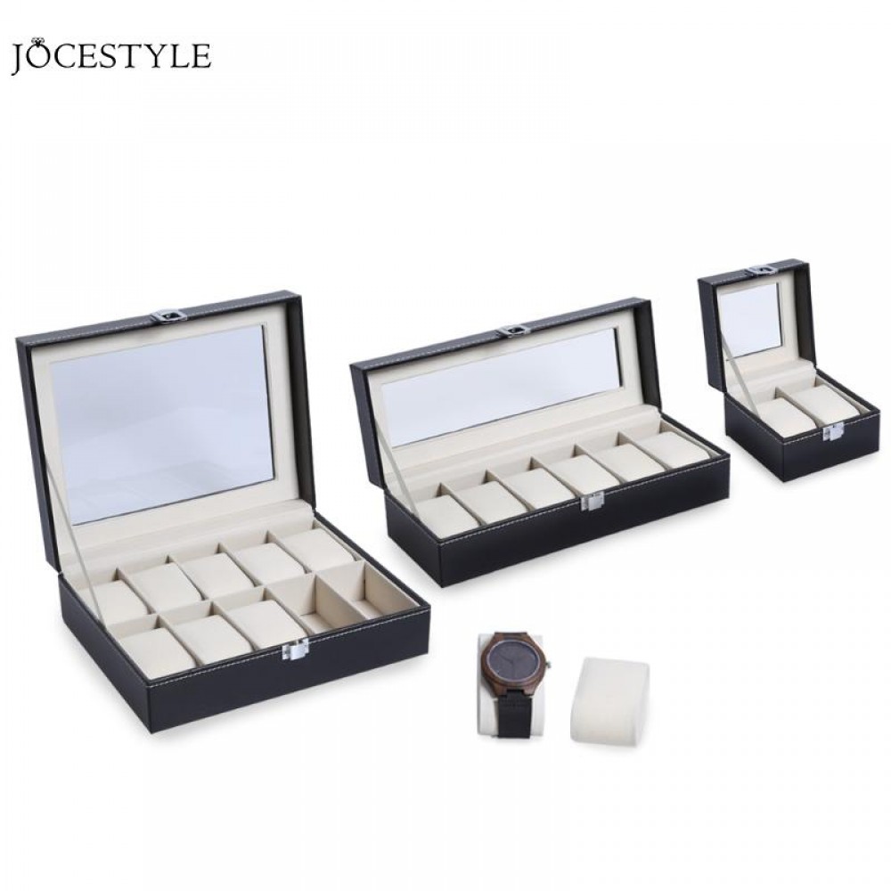 2 6 10 Grids PU Leather Watch Box Case Professional Holder Organizer for Clock Watches Jewelry Boxes Case Display best gift