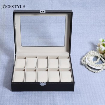2/6/10 Grids PU Leather Watch Box Case Professional Holder Organizer for Clock Watches Jewelry Storage Boxes Case Display