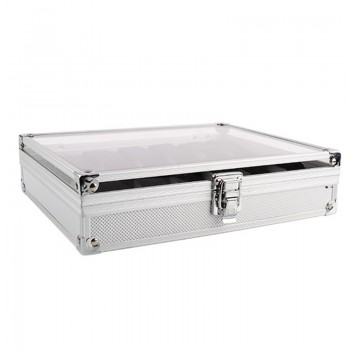 Useful Aluminium Watches Box 12 Grid Slots Jewelry Watches Display Storage Box Square Case Suede Inside