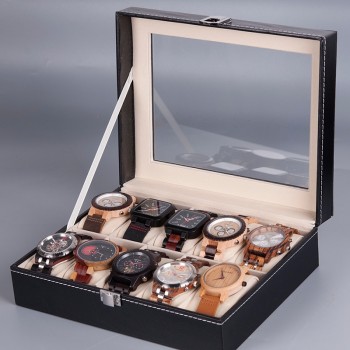 High Carbon Fiber 5  6 10 12 Grid Watch Box Watch Display Storage Box Bracelet Watch Display Slots Case holder Storage Container