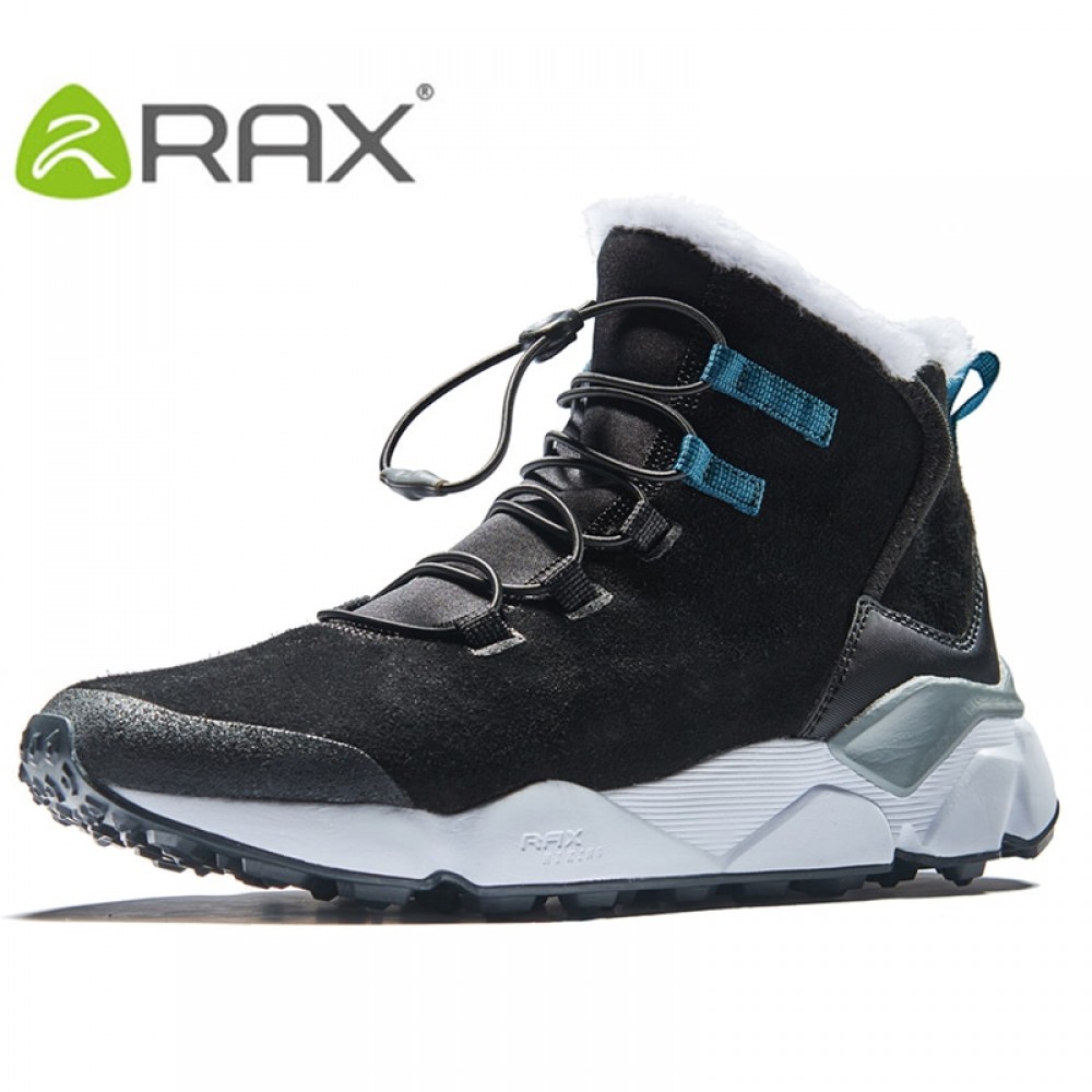 RAX Mens Hiking Shoes Latest Snowboot Anti-slip Boot Plush Lining  Mid-high Classic Style Hiking Boots for Professional Men