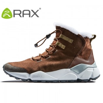 RAX Mens Hiking Shoes Latest Snowboot Anti-slip Boot Plush Lining  Mid-high Classic Style Hiking Boots for Professional Men
