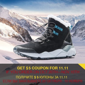 RAX Mens Hiking Shoes Latest Snowboot Anti-slip Boot Plush Lining  Mid-high Classic Style Hiking Boots for Professional Men