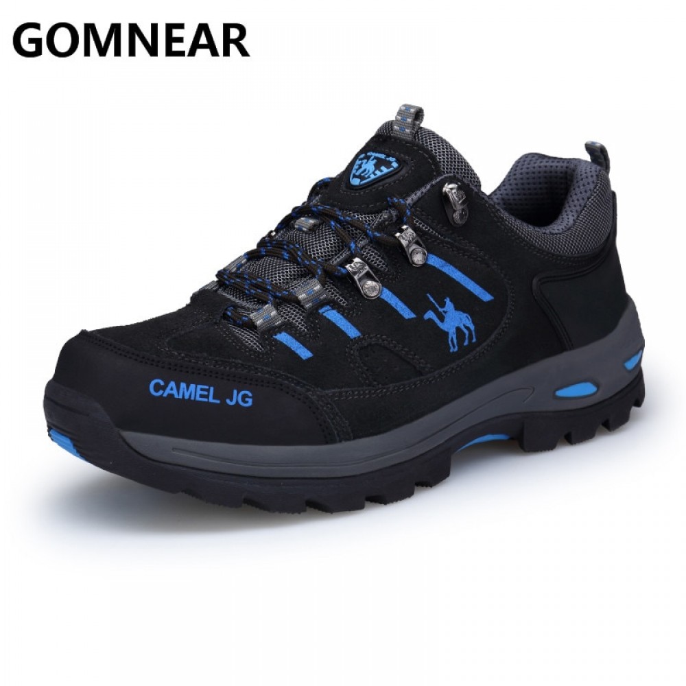 GOMNEAR Sneakers Hiking Shoes Men Outdoor Fishing Trekking Shoes Waterproof Tourism Camping Sports Hunting Shoes Leather Boots