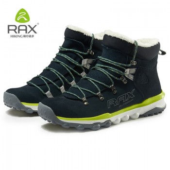 RAX Hiking Boots Men Winter Warm Outdoor Professional Sports Snow Boots for Women Anti-slip Lightweight Hiking Shoes PlushLining