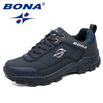 BONA New Typical Stlye Men Hiking Shoes Outdoor Jogging Trekking Sneakers Lace Up Men Athletic Shoes Comfortable Free Shipping