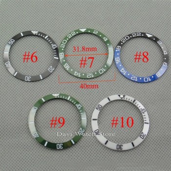 40mm black blue white green Ceramic/Titanium Bezel insert for 43mm submariner Automatic mens watch