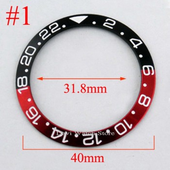 40mm black blue white green Ceramic/Titanium Bezel insert for 43mm submariner Automatic mens watch