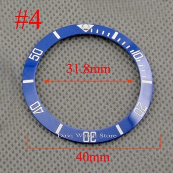 40mm black blue white green Ceramic/Titanium Bezel insert for 43mm submariner Automatic mens watch