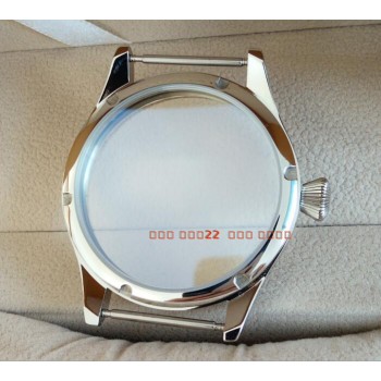 Sapphire crystal parnis 44MM 316L stainless steel watch case fit 6497/6498 Mechanical Hand Wind movement 05A