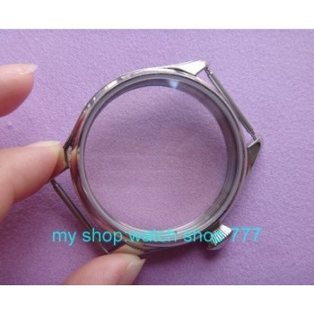 Sapphire crystal parnis 44MM 316L stainless steel watch case fit 6497/6498 Mechanical Hand Wind movement 05A