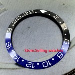 38mm black amp; blue ceramic bezel insert for 40mm parnis sub GMT mens watch