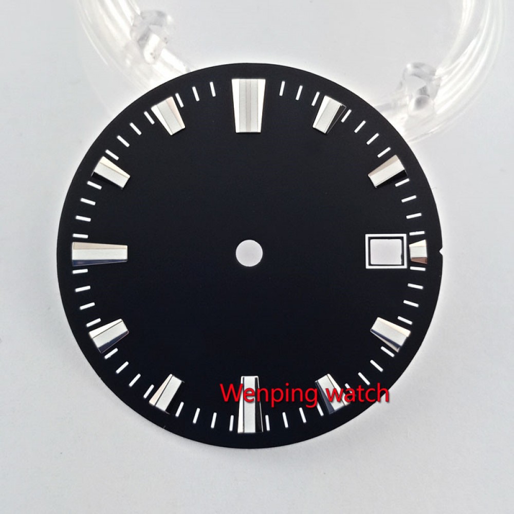 28.5mm no logo luminous date window Watch Dial fit MIYOTA 8215 821A Mingzhu 2813 Automatic Movement 40mm size watch case