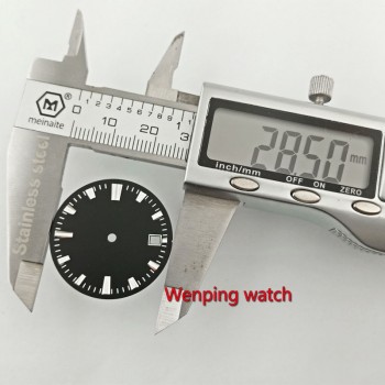 28.5mm no logo luminous date window Watch Dial fit MIYOTA 8215 821A Mingzhu 2813 Automatic Movement 40mm size watch case