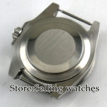 40mm parnis Sapphire Glass  black Ceramic Bezel Steel Watch Case fit 2824 2836 movement