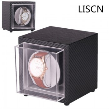 LISCN Auto Silent Watch Winder Irregular Shape Transparent Cover Wrist watch Box with EU Plug Luxury Automatic Display Watch Box