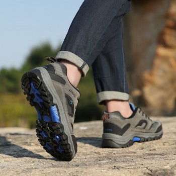 2018 Winter Autumn Adult Hiking Shoes Outdoor Height Increasing Non-slip Wear resistant Mountaineering Hardy Leather Sneakers