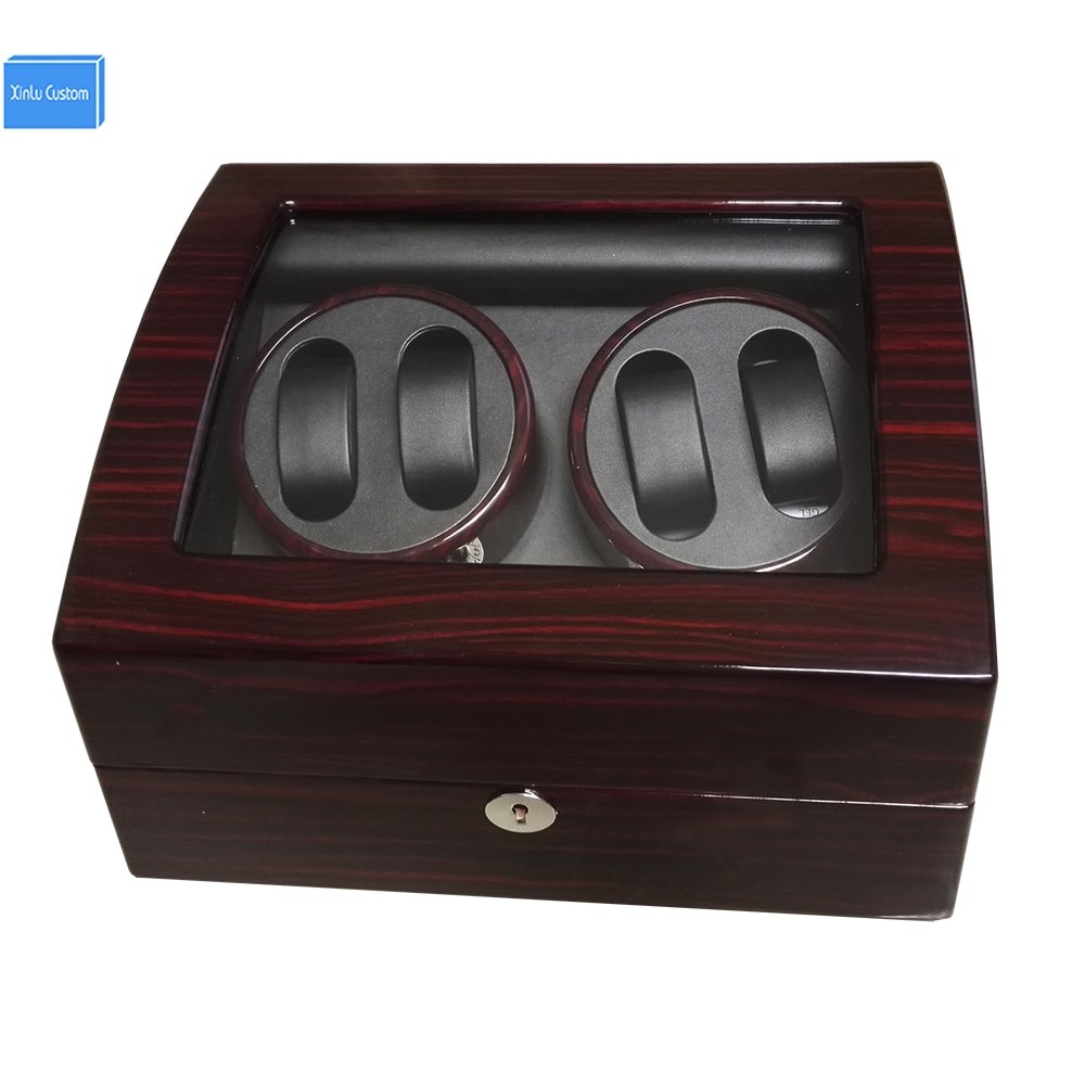 Luxury Automatic Watch Winder Box 4+6 Mechanical Watch Winder Wood Gloosy Leather With Lock EXW Drop Shipping OEM Factory Supply