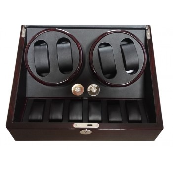 Luxury Automatic Watch Winder Box 4+6 Mechanical Watch Winder Wood Gloosy Leather With Lock EXW Drop Shipping OEM Factory Supply