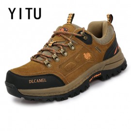 YITU Mens Winter Sneakers Waterproof Breathable Hiking Shoes Outdoor Mountain Climbing Trekking Boots Ankle Camel Hunting Shoes