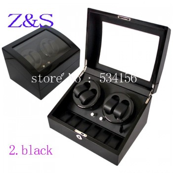 Free shipping 4+6 wooden watch winder with high gloss piano paint,automatic watch winder box watch case storage display