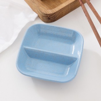 1pcs Kitchen Accessories 2 in 1 Seasoning Sauce Dishes Wheat Straw Salad Saucer Bowl Tableware Seasoning dish Cooking Tools