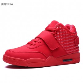 Men Sport Sneakers Basketball Boots Red White Men Sport Trainers High Top  Basketball Shoes