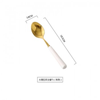 Marble Ceramic Dinner Set Cutlery Knives Forks Spoons Kitchen Dinnerware Stainless Steel Home Party Tableware Set Dropshipping