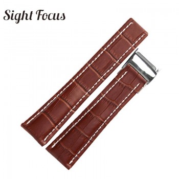 Calfskin Leather Watch Bands for Breitling Watch Strap 20mm 22mm 24mm Leather Bracelet Black Brown Blue Belt Watchband Masculino