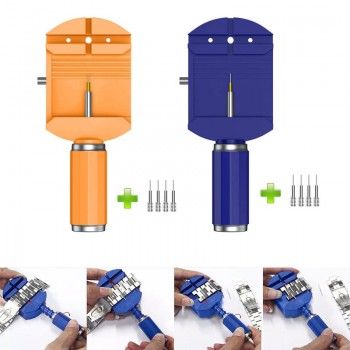 Watch Band Spring Bars Strap Link Pins Remover Adjuster Opener Repair Tools Kit+4 Pins LL@17