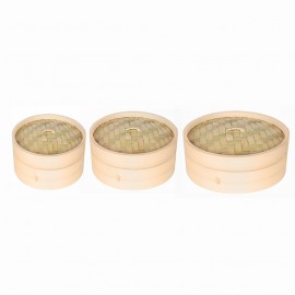 One Cage and One Cover Cooking Bamboo Steamer Fish Rice Vegetable Snack Basket Set Kitchen Cooking Tools