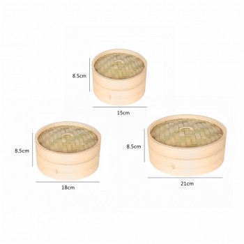 One Cage and One Cover Cooking Bamboo Steamer Fish Rice Vegetable Snack Basket Set Kitchen Cooking Tools