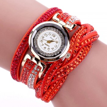 DUOYA luxury bracelet watches women fashion Ladies Crystal Gold Quartz Wrist watch Rhinestone Relogios Femininos #121
