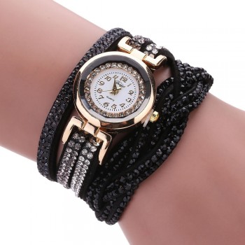 DUOYA luxury bracelet watches women fashion Ladies Crystal Gold Quartz Wrist watch Rhinestone Relogios Femininos #121