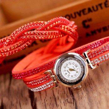 DUOYA luxury bracelet watches women fashion Ladies Crystal Gold Quartz Wrist watch Rhinestone Relogios Femininos #121