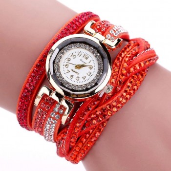 DUOYA luxury bracelet watches women fashion Ladies Crystal Gold Quartz Wrist watch Rhinestone Relogios Femininos #121