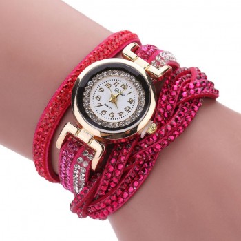 DUOYA luxury bracelet watches women fashion Ladies Crystal Gold Quartz Wrist watch Rhinestone Relogios Femininos #121