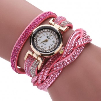 DUOYA luxury bracelet watches women fashion Ladies Crystal Gold Quartz Wrist watch Rhinestone Relogios Femininos #121