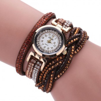 DUOYA luxury bracelet watches women fashion Ladies Crystal Gold Quartz Wrist watch Rhinestone Relogios Femininos #121