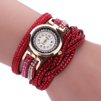 DUOYA luxury bracelet watches women fashion Ladies Crystal Gold Quartz Wrist watch Rhinestone Relogios Femininos #121