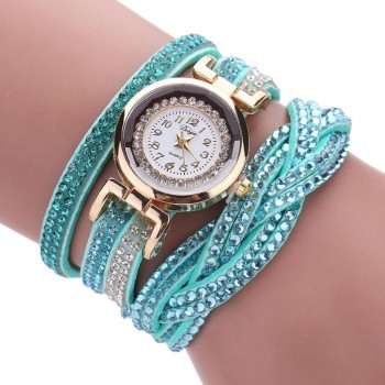 DUOYA luxury bracelet watches women fashion Ladies Crystal Gold Quartz Wrist watch Rhinestone Relogios Femininos #121