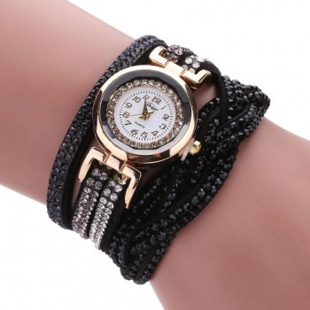 DUOYA luxury bracelet watches women fashion Ladies Crystal Gold Quartz Wrist watch Rhinestone Relogios Femininos #121